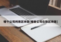 哪个公司利用区块链[哪些公司在做区块链]